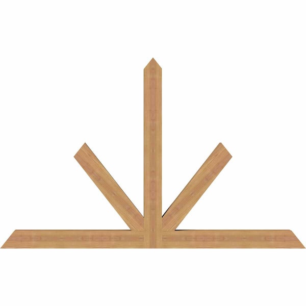 Ekena Millwork Saratoga Timber Gable Bracket, Western Red Cedar, 60"W x 38"H x 3 1/2"D x 3 1/2"F, 15/12 Pitch GBW060X38X0404SAR00SWR - main